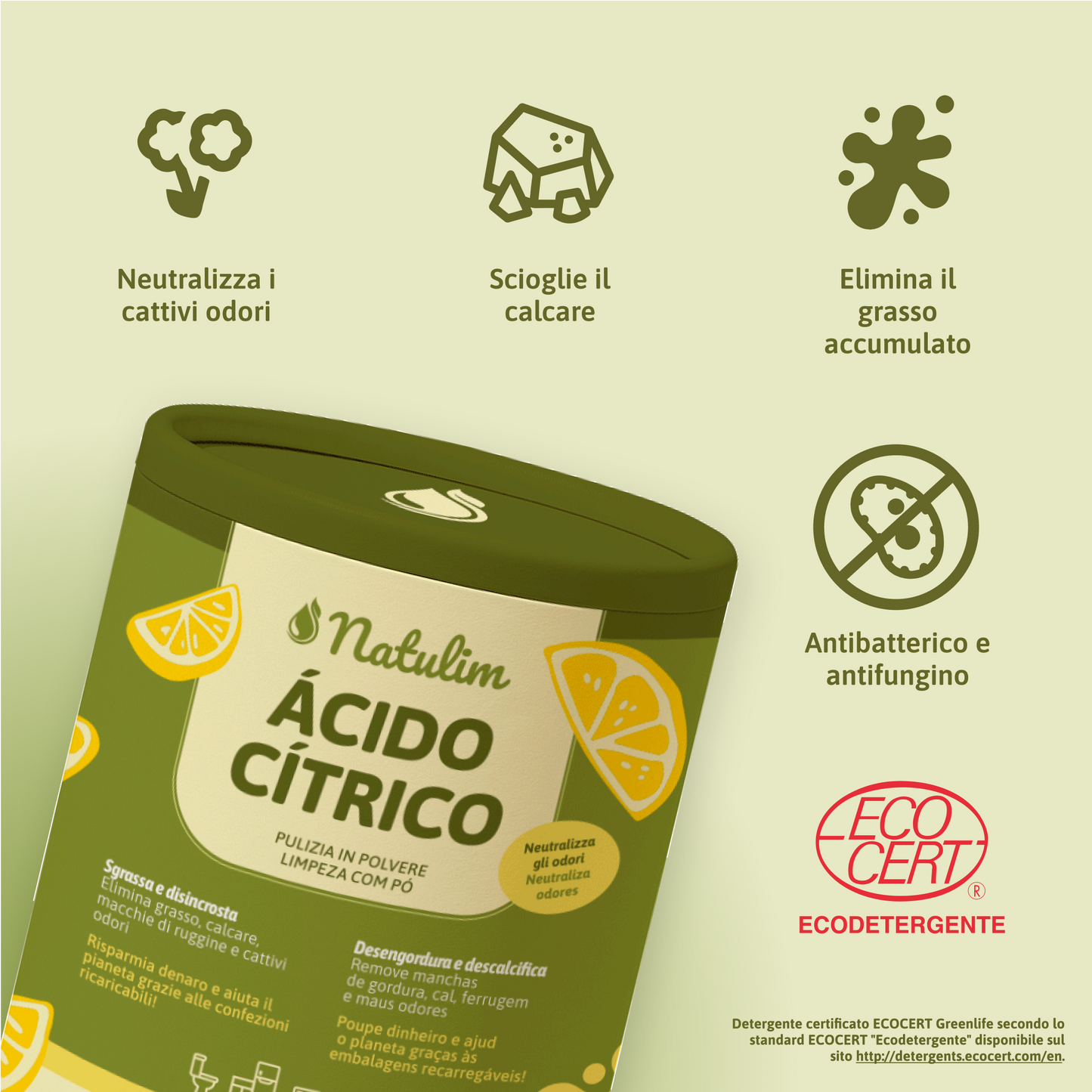 Acido Citrico (500g) - Detergente Multiuso