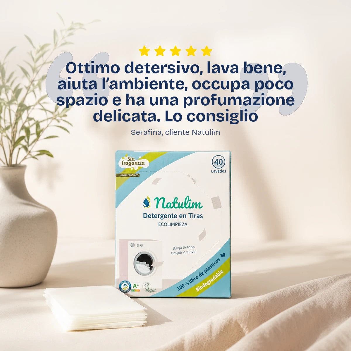 Detersivo in Fogli - 40 lavaggi Natulim