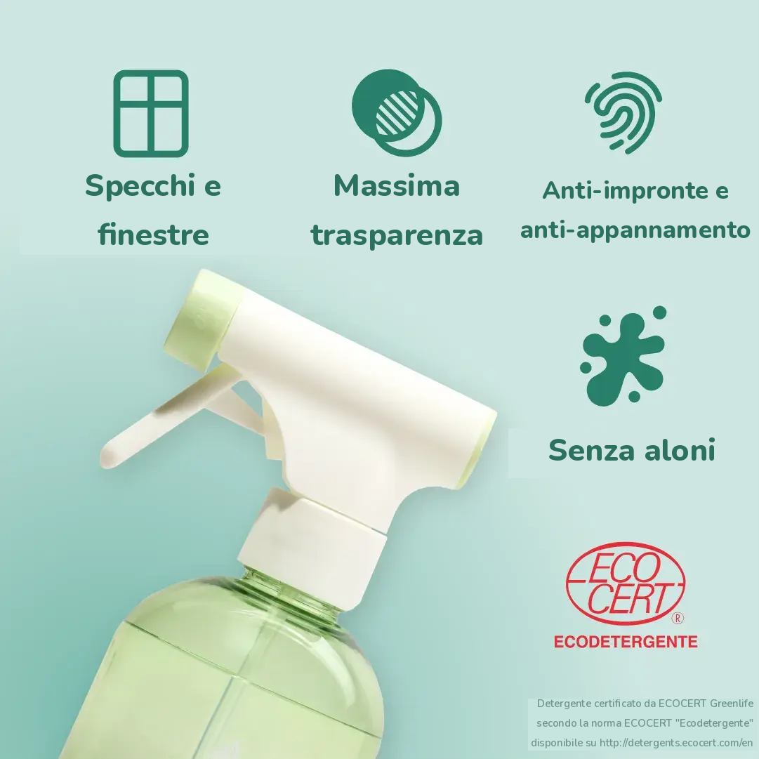 Caratteristiche del Kit Detergente Vetri Natulim