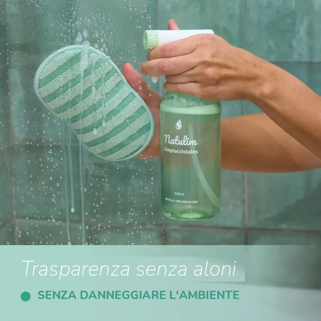 Trasparenza senza aloni, Kit Detergente Vetri Natulim