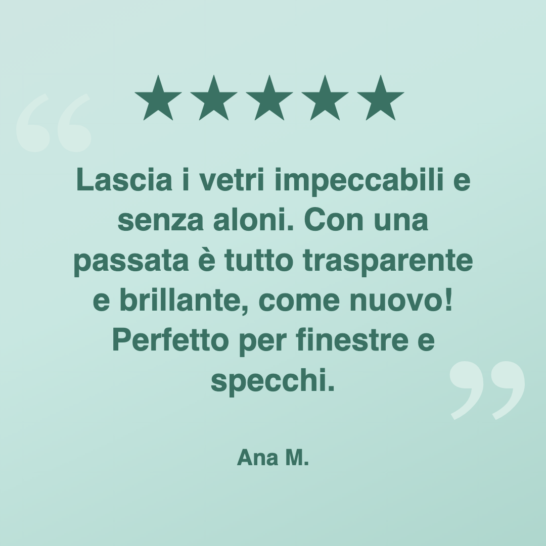 Recensione cliente, Kit Detergente Vetri Natulim